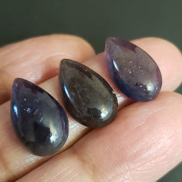 3Pcs. Natural Iolite Cabochons LOT